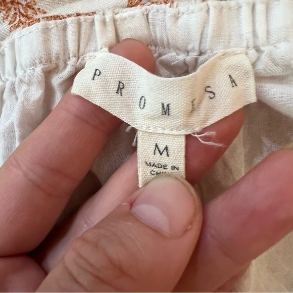 Promisa Wild Flowers Halter Mini Dress Cutout Tie Front Cotton Rayon Boho Y2K M‎ - Picture 7 of 15